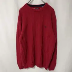 N-2816 CHAPS チャップス 古着 コットンニット セーター M 刺繍のサムネイル