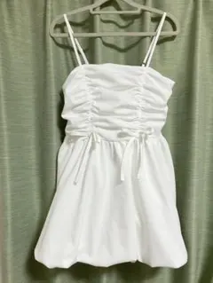 【タグ付き新品】キャミワンピース ホワイト 白　リボン GORGE リボン