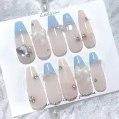 ネイルチップ 現品のみ フレンチガーリー 量産型 ワンホン 韓国 オタク推し