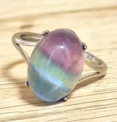 フローライト オーバル リング 指輪 フリーサイズ