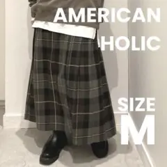 AMERICAN HOLIC ラップ風プリーツスカート khaki M