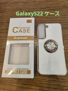 GalaxyS22 スマホケース　ホワイト&ゴールド