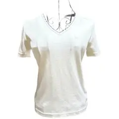 ホワイト Vネック Tシャツ 半袖