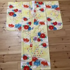 【本日限定価格】着物 子供 七五三 黄色 和柄 花柄