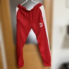 PUMA トラックパンツ レッド ホワイト