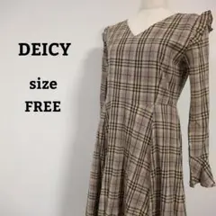 【DEICY】デイシー　ワンピース　スクエアネック　フリル　フェミニン　ロング