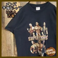 プロレス スーパースター wwe ジョンシナ Tシャツ ブラックUSA古着 黒