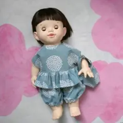 ぽぽちゃん チュニック、パンツセット　ハンドメイド ぽぽちゃん 服 ハンドメイド トップス パンツ バッグ 3点セット