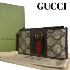 レア✨グッチ フラグメントケース コインケース GG オフィディア PVC 茶