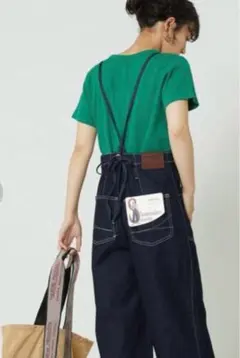 《SOMETHING》FREAK'S STORE レースアップサロペットデニム