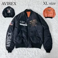 AVIREX MA-1 XL 黒 VBF-151 刺繍 リバーシブル　ボンバー