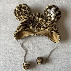 東京ディズニーリゾート ファンキャップ ヒョウ柄 ミニー マスコット付き