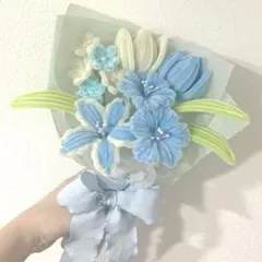 枯れないお花　モールフラワー　ハンドメイド　花束　ブーケ　ランダムカード付き