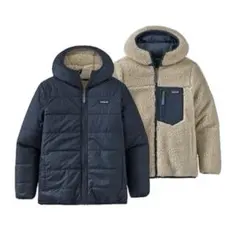 パタゴニア キッズ・リバーシブル・レディ・フレディ・フーディ ネイビー