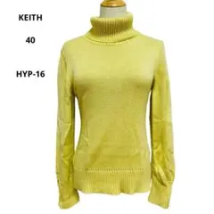 キース KEITH タートルネック 長袖ニット 40 イエローのサムネイル