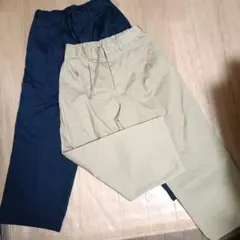 GU イージーパンツ ネイビー ベージュ M