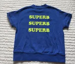 LOWRYS FARM 半袖スウェット ブルー SUPERBロゴ　ユニセックスのサムネイル