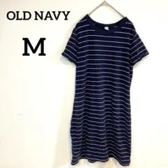 OLD NAVY【M】ネイビーストライプ 半袖ワンピース