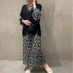 未使用級✨ジャーナルスタンダード　ロング　ワンピース　花柄　フラワー　Aライン