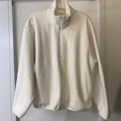 UNIQLO ホワイト ハーフジップ フリース M