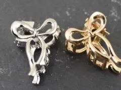 リボンヘアクリップ　ミニ　2点セット