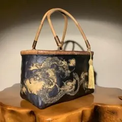 ＊一閑張りバッグ（龍神）柿渋染