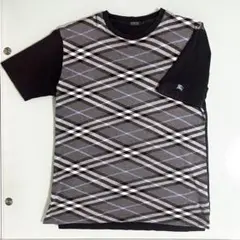 BURBERRY BLACK LABEL ノバチェック 青 黒 Tシャツ L