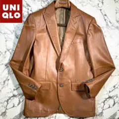 ✨old UNIQLO✨(M) ラムレザー テーラード ジャケット キャメル色