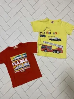トミカ・プラレール Tシャツ 2枚セット 120cm