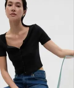 リブクロップ Tシャツ（カーディガン）のサムネイル