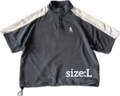 チンスト付　半袖　スウェット　alfred alex　チャコールグレー　L
