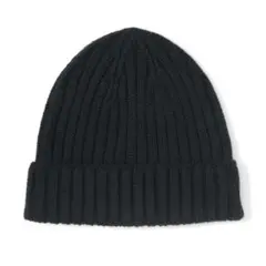 無印良品　おでこのチクチクを抑えたメリノウール混　ワッチ５５～５９ｃｍ・黒