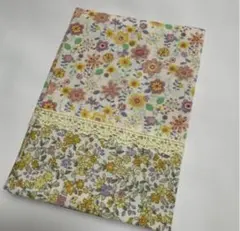 【文庫本】ブックカバー ハンドメイド フラワー (イエロー系)