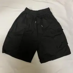 黒 カーゴショートパンツ ウエストゴム