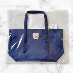 【新品】FEILERラブラリー オールドテディワッペントートバッグLL ネイビー