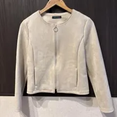 LEGGY PRESS フェイクスエード ノーカラージャケット ベージュのサムネイル