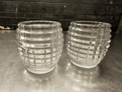 キャンドルホルダー　ガラス製　2個