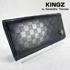 Samantha Kingz長財布・パンチドレザー加工・ブラック・中古品のサムネイル