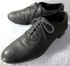 BARNEYS NEWYORK レザー シューズ レースアップ シボ革 黒 36
