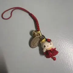 ハローキティ 根付 ストラップ激レアUSJ限定カラードレス(赤)2007