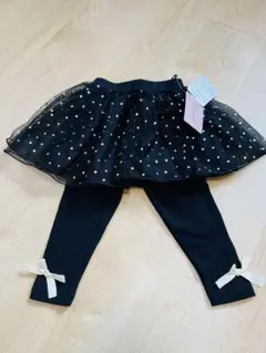 ブラックハート模様チュチュ付きレギンス