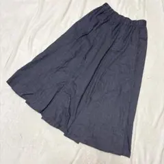 anyFAM 2 ロングスカート 無地 ネイビー 通勤⁠のサムネイル