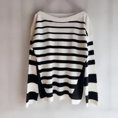 UNITEDCOLORSOFBENETTON オフショルダー長袖ニット 白黒