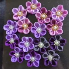 B-381 つまみ細工 花 パーツ