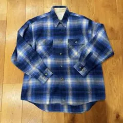 ブルー系　ネルシャツ　古着