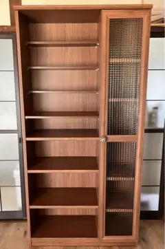 木製ラック ガラス扉付き