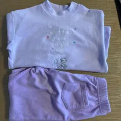 薄紫色フリースパジャマセット　ユニクロ　アナ雪