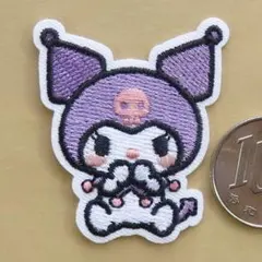サンリオ クロミ 刺繍 アイロン ワッペン アップリケ キャラ 紫 4064