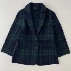 ✨ダーマコレクション✨近年　ジャケット　コート　ウール100％　チェック　L