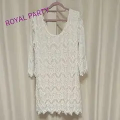 値下げ中！ロイヤルパーティー 7分袖レースワンピース  38(M)